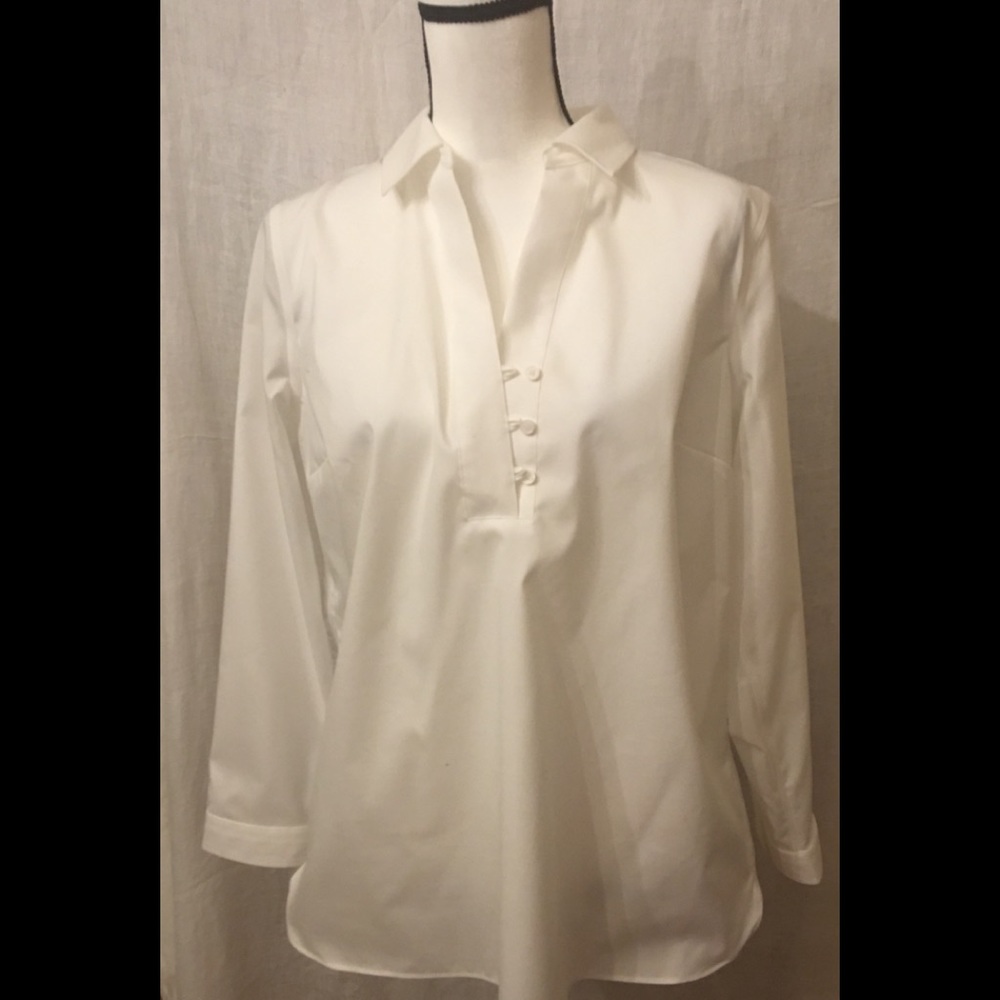 Talbots Winkle Resistant white shirt size 14P
